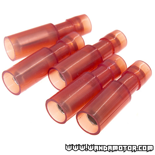 Round plug 4mm red 5pcs